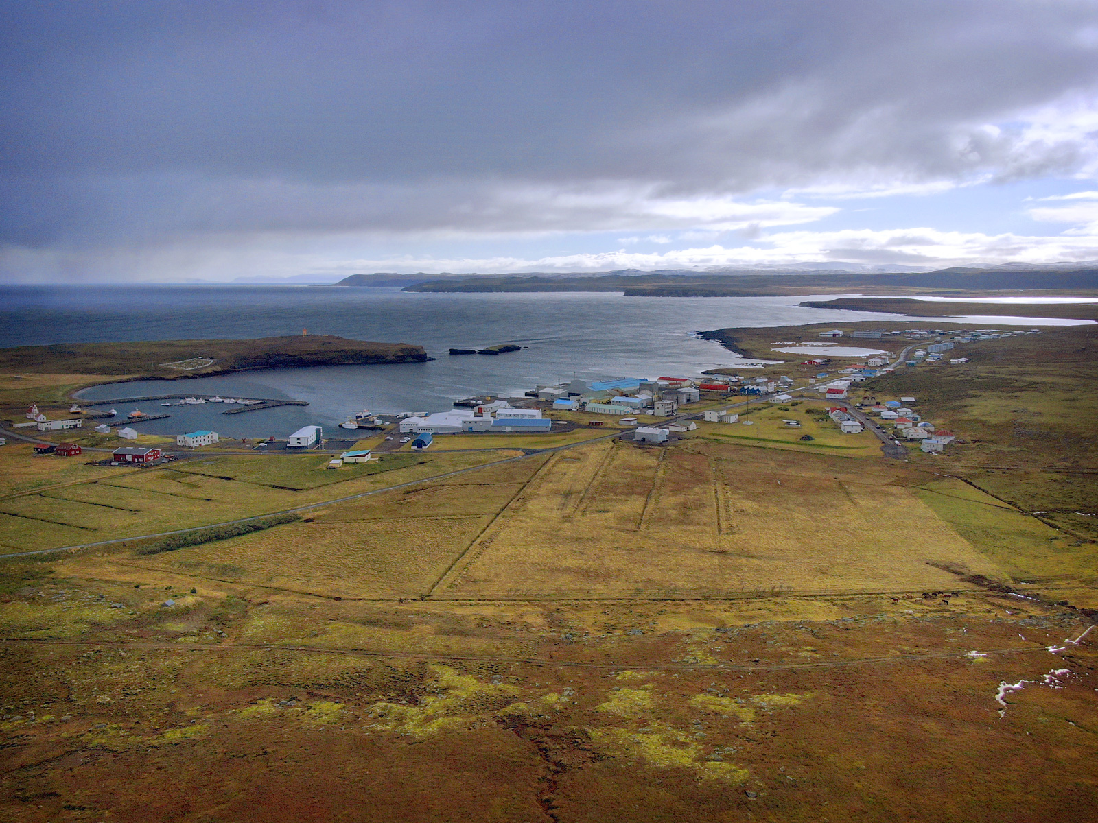 Village view from sky.